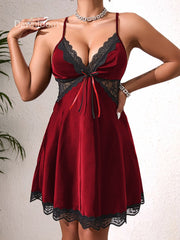 V-Neck Lace Strap Nightwear Loungewear For Sleeveless